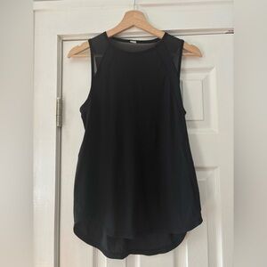 Lululemon Black‎ Mesh Panel Back Cut Out Tank Top Est. Size Medium